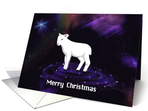 Merry Christmas White Lamb card (1654614)