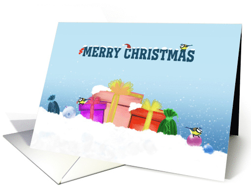Merry Christmas Many Gifts and Titmouses card (1654906)