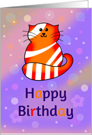 Happy Birthday Red Tabby Cat on a Bright Background card