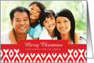 Red Ikat Pattern Holiday Photo Card