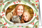 Pine & Holly Custom Photo Holiday Card