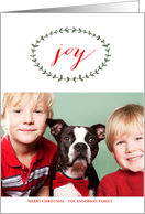 Simple Green Vine Pure Joy Holiday Photo Card