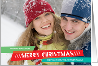Color Pop Retro Christmas Photo Card