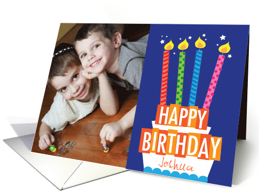 Bright Birthday Cake Custom Photo Birthday card (1274296)