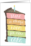 Always Room For Cake Birthday Card