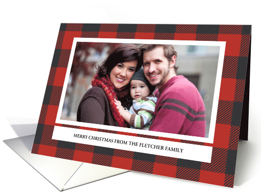 Red Plaid Holiday Photo card (1544610)