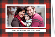Red Plaid Holiday Photo card