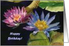 Water Lily Pond Happy Birthday Card