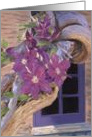 Purple Clematis Floral Birthday card