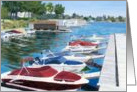 River Marina Boats and reflections Dad Birthday card