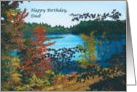Beautiful lake Autumn Adirondack Mountains For Dad Birthday card