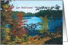 Beautiful lake Autumn Adirondack Mountains Get Well Soon card