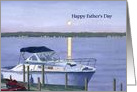 Scenic Boat on a Calm River Father’s Day card