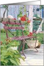 Pretty Garden Bench blank note card