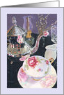 Formal Tea China and Silver Mom Birthday card