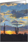 Southwest Cactus Desert Sunrise Sunset Birthday card