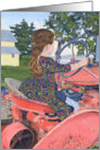 Vintage Tractor Farm Girl’s Ride Father’s Day card