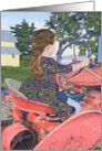 Tractor Farm Girl’s Ride Blank Any Occassion card