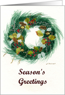 Holiday Wreath Season’s Greetings Christmas Card