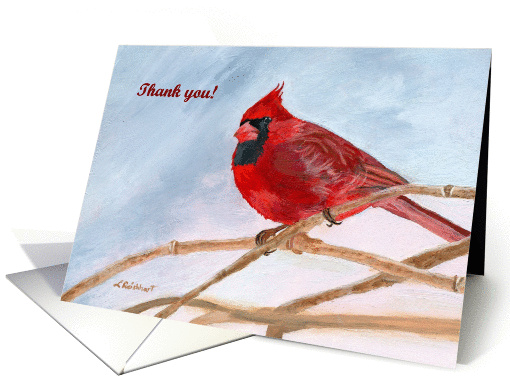 Winter Red Cardinal Thank You card (1256876)