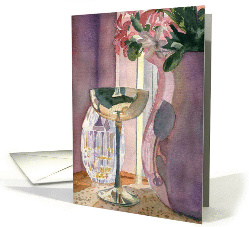 Silver and Glass Still Life All Occasion Note card (1256882)