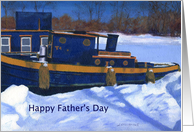 Vintage Winter Tug Boat Father’s Day card