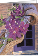 Purple Clematis Floral Get Well Soon card