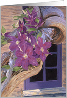Purple Clematis Floral Birthday card