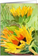 Yellow Sunflowers Floral General Birthday card