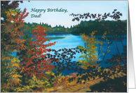 Beautiful lake Autumn Adirondack Mountains For Dad Birthday card