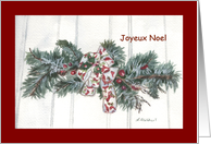 Christmas Joyeux Noel Holiday Balsam decoration card