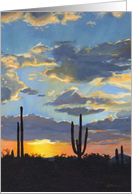 Southwest Cactus Desert Sunrise Sunset Blank Note card