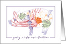 Chinese New Year For Auntie Pig with Big Flower Decoration card