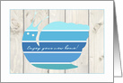 New Beach House Congratulations Illustration Blue Snail card