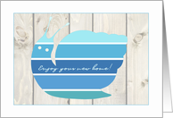 New Beach House Congratulations Illustration Blue Snail card