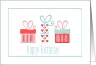 Happy Birthday Pink Red Green - Gift Boxes card