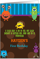 Lil Monsters Birthday Custom Invitations card
