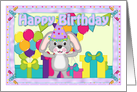 Birthday Bunny Girl Card