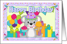 Birthday Mouse Girl Card