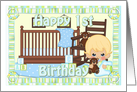 Happy First Birthday Boy Card 3 card