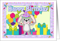 Birthday Bunny Girl Card