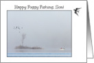 Happy Birthday Son -- Fishing in the Fog card