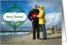 Merry Christmas - Beach - Waves - Sand - card