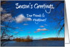 Season’s Greetings Neighbours & Friends - Island Lake Blue Sky card