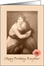 Happy Birthday Daughter - Rose - Sepia - Nostalgia - Vintage Print card