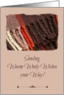 Get Well - Warm Wishes - Brown Red Woollen Blanket card