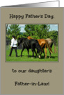 Happy Father’s Day - Daughter’s Father-in-Law - Horses and Trainer card