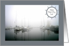 Father’s Day - Sailboats in Fog - Yacht - Nautical - Gray Tones card