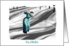 Birthday - Golf Humour - Winter - Woman Golfer in Snow - Vintage Dress card