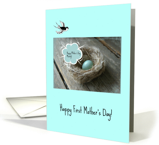For First Mother's Day -- Turquoise Blue Egg card (1210004)